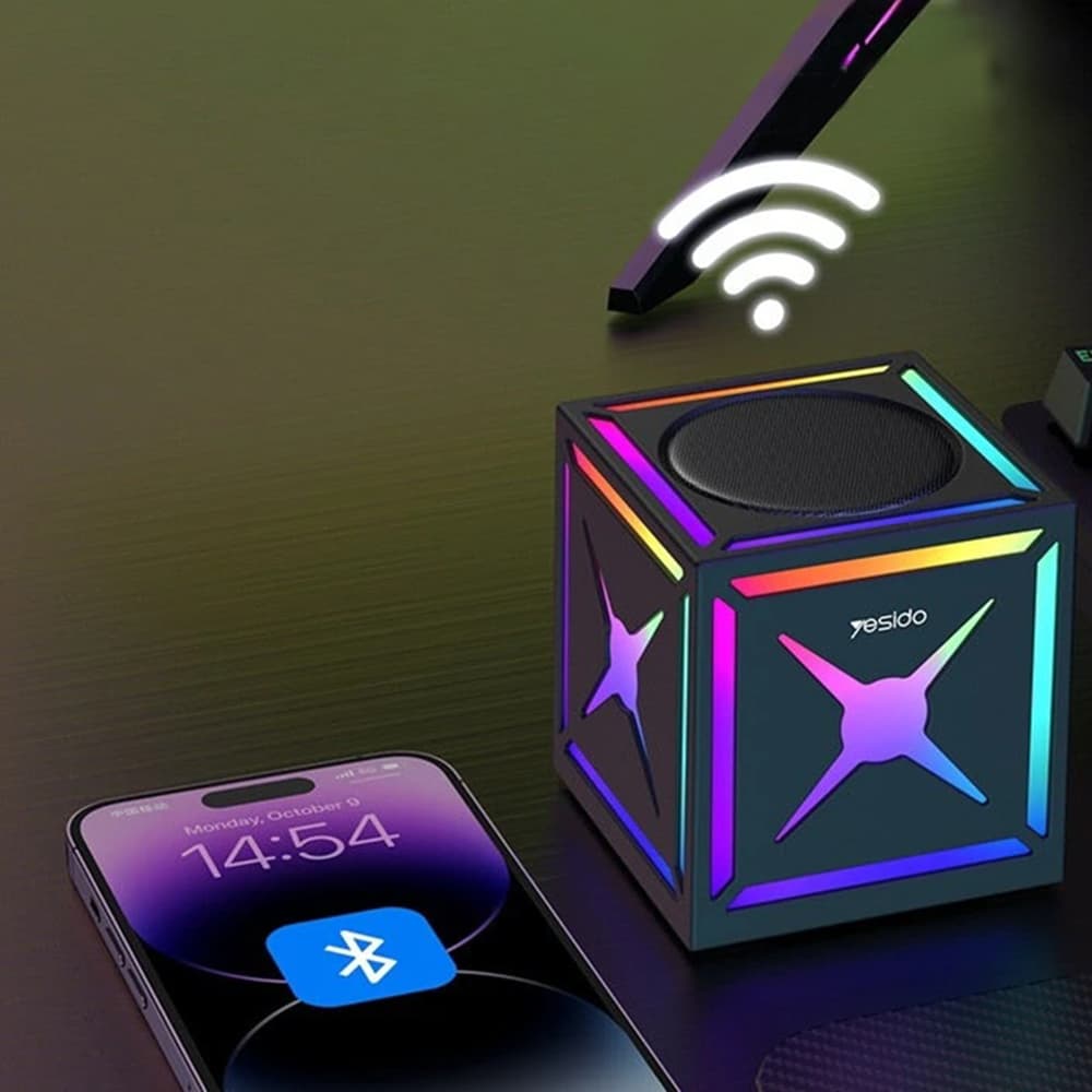Yesido Přenosný Bezdrátový Reproduktor YSW34 Bluetooth V5.3 TWS 500mAh RGB Světla Černý - náhled 4
