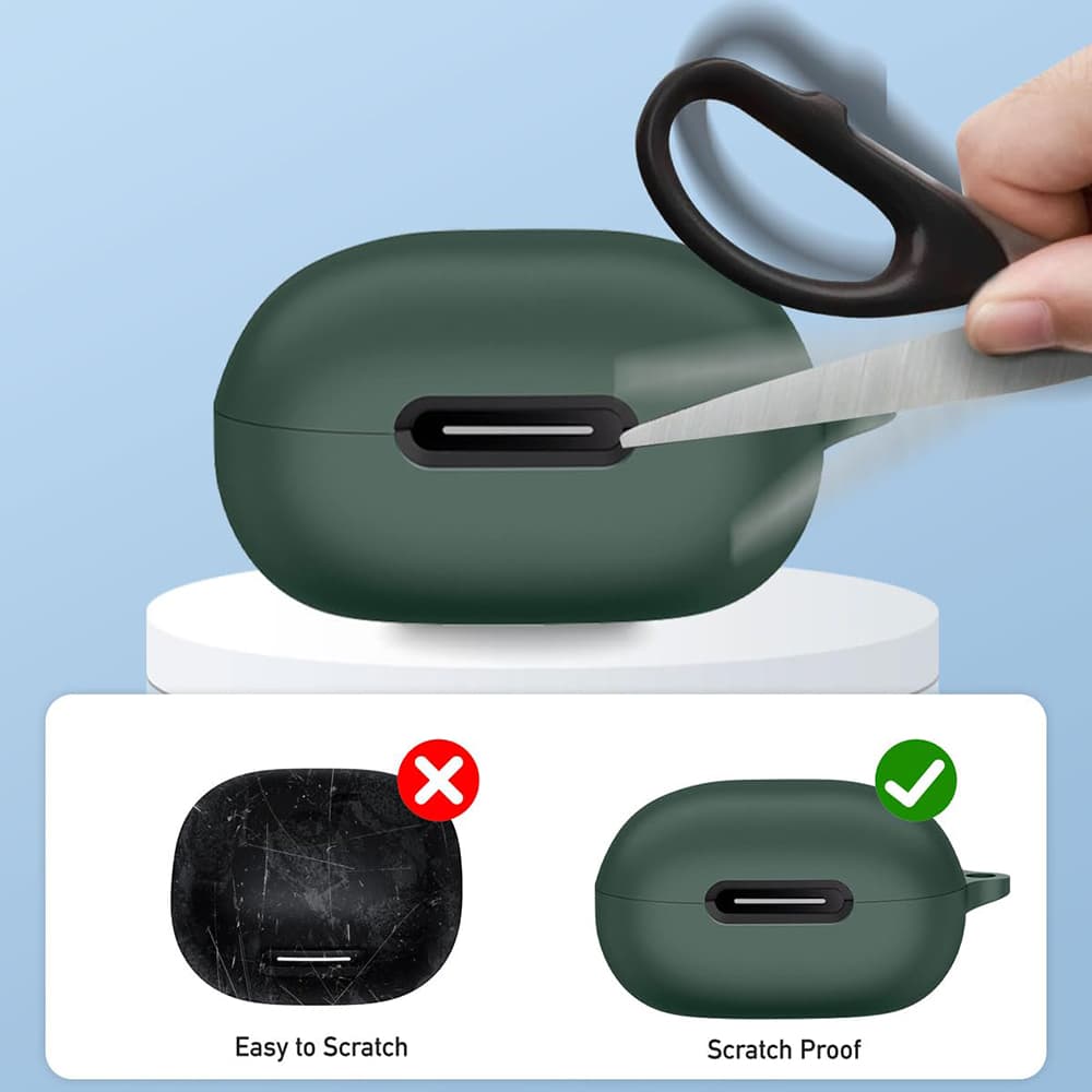 Techsuit – silikonové pouzdro – pro AirPods 1 / AirPods 2, hladký ultratenký materiál – černé - náhled 4