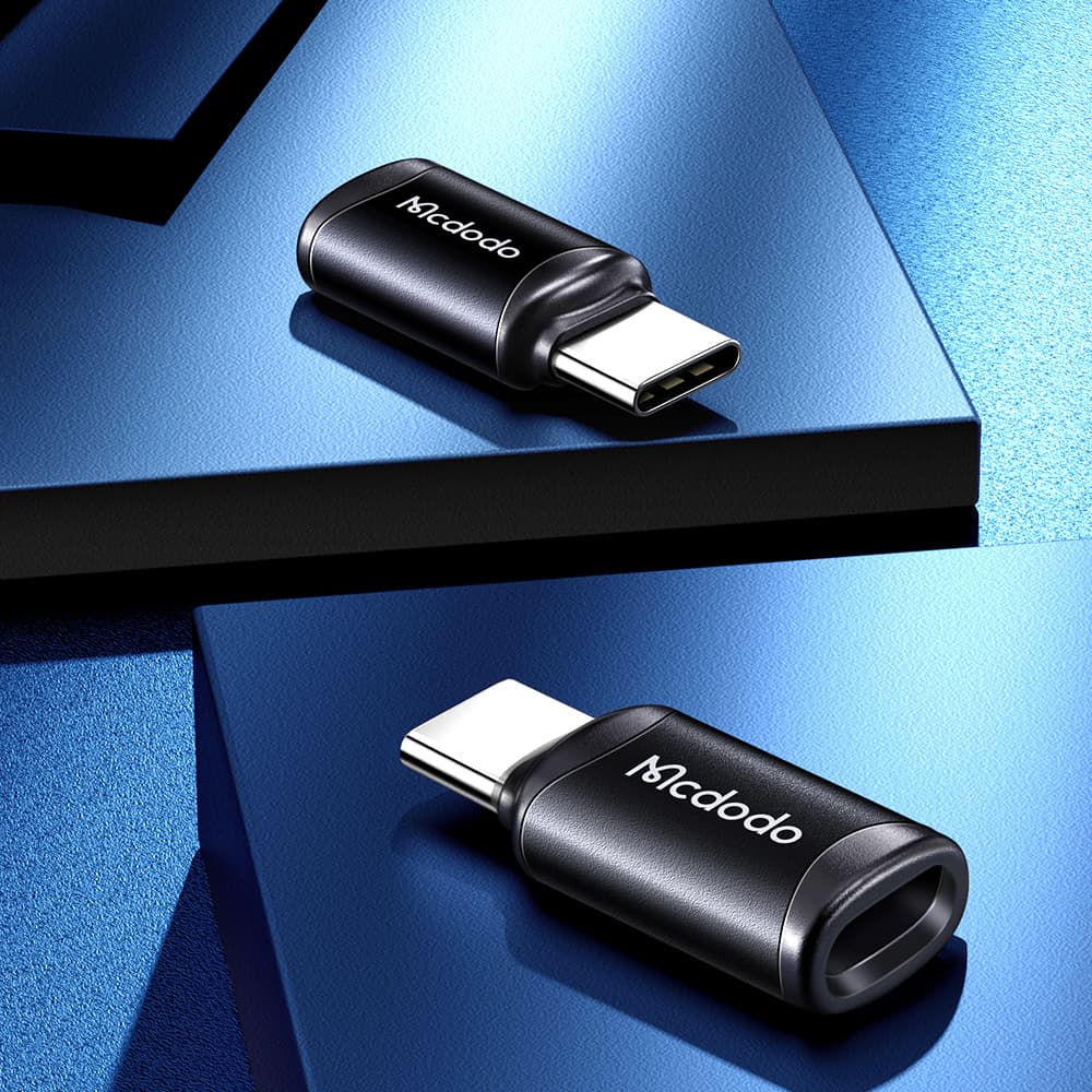Mcdodo - OTG adaptér (OT-7700) - Lightning na Type-C, hliníková slitina, nabíjení a synchronizace dat, 3A - černá - náhled 4