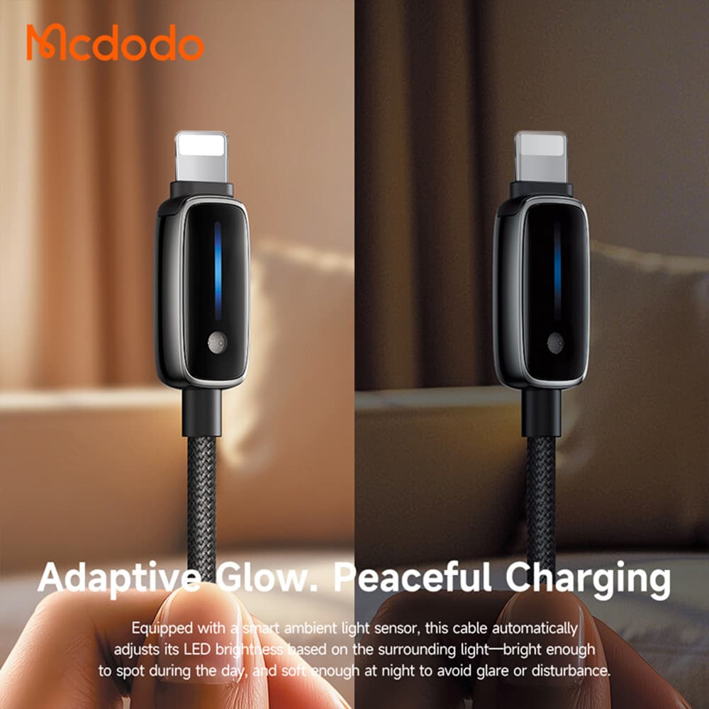Mcdodo – datový kabel (CA-0050) – s automatickou úpravou jasu, USB-C na Lightning, 36W, 1,2m – černý - náhled 4