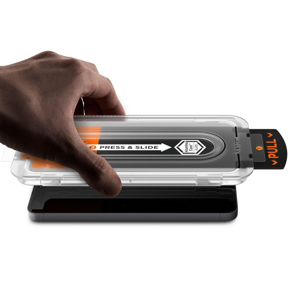 Spigen - Glas.tR EZ-FIT Pro HD (2 balení) - Samsung Galaxy S25 FE - čirý - náhled 4
