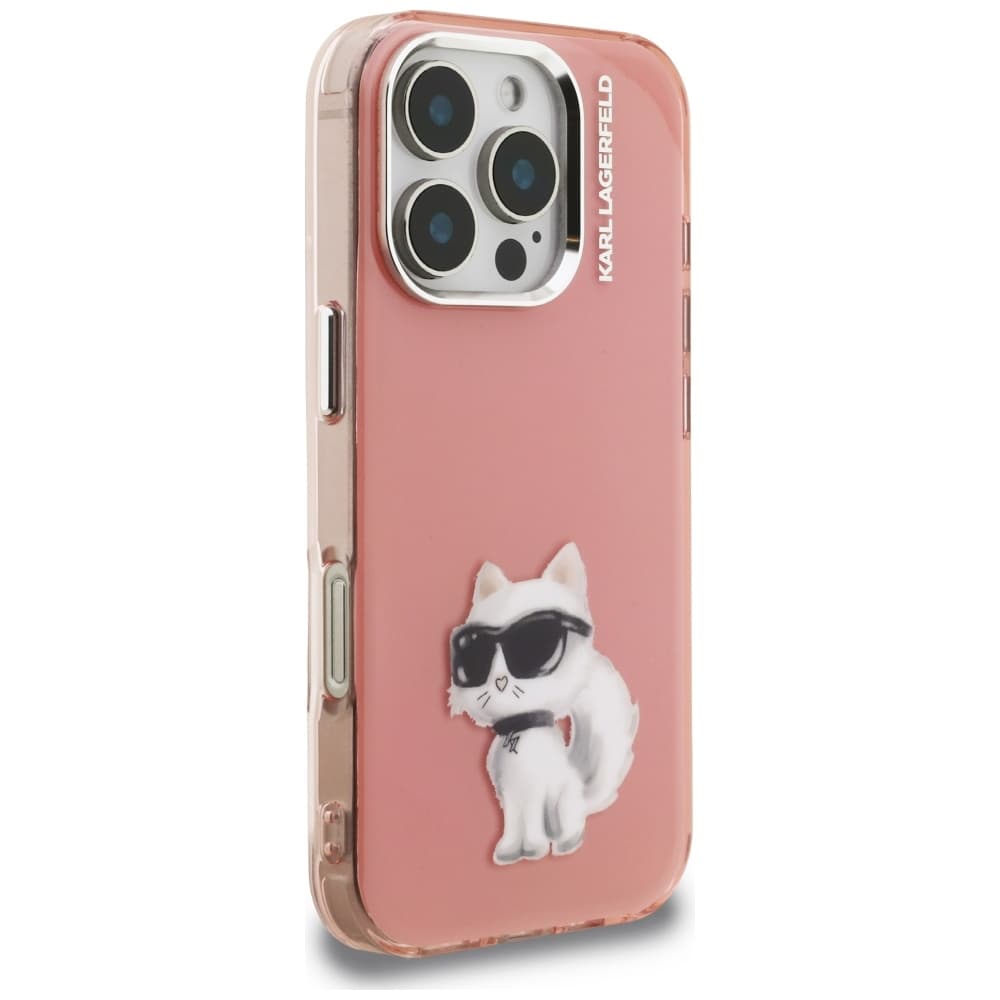 Karl Lagerfeld - IML Aquarelle Choupette Logo (KLHCP16LHMCHAQP) pro iPhone 16 Pro - růžový - náhled 4