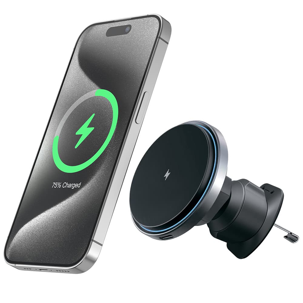 Proove - Držák do auta s bezdrátovým nabíjením Magic Circle Pro (WHMP15010001) - MagSafe, do mřížky ventilace, 360, Qi2 15W, LED - černá - náhled 4