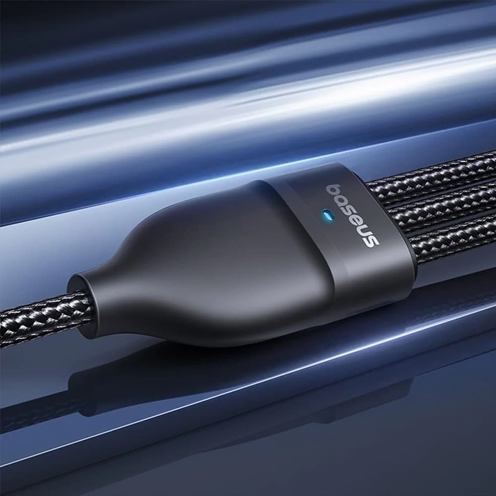 Baseus – datový kabel Flash Series 3 (P10377501111-00) – rychlonabíjení, USB, USB-C na Lightning, 2x USB-C, 100W, 1,5m – černý - náhled 4