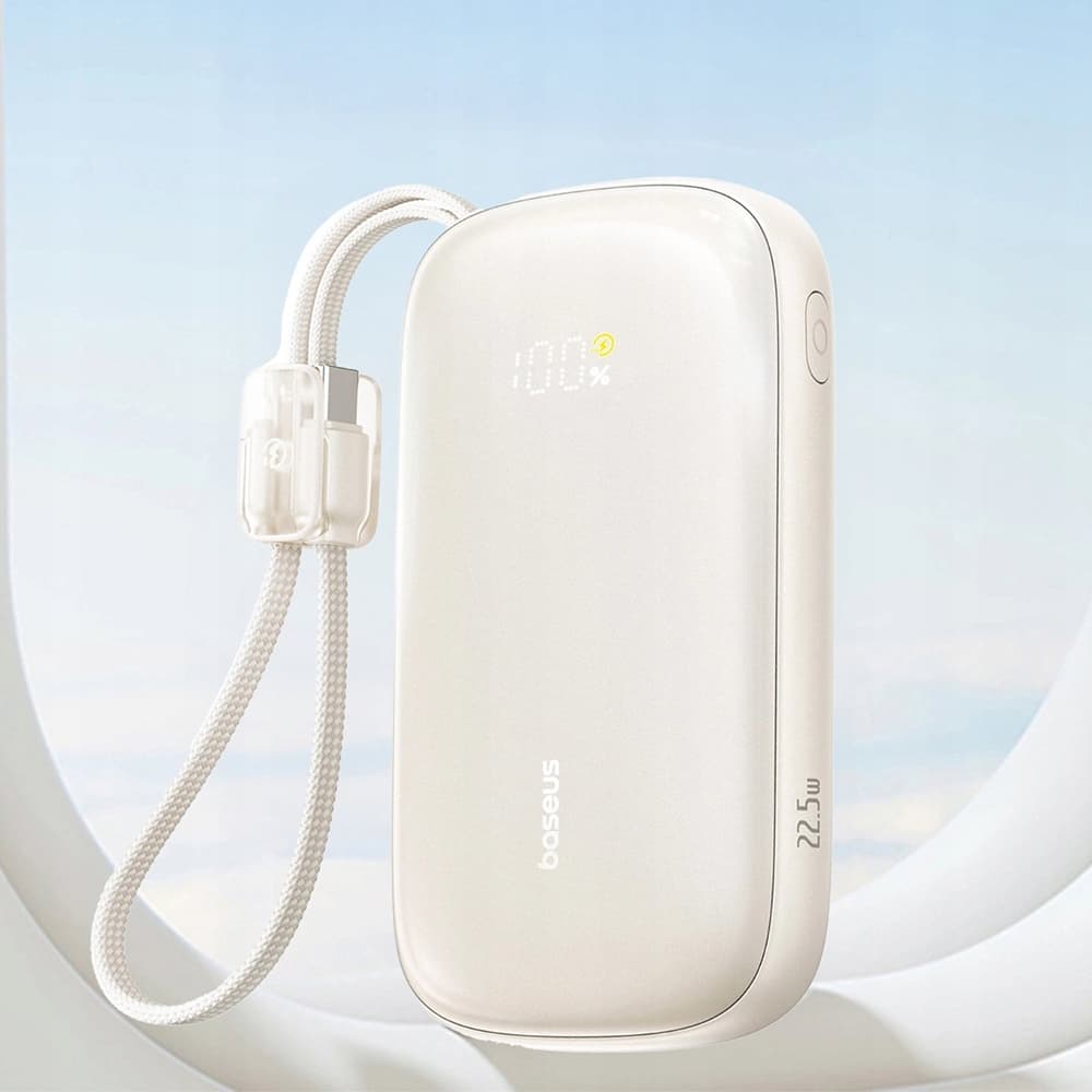Baseus - powerbanka EnerFill FC21 Qpow 3 Ultra (E0027M01) - odnímatelný kabel, 20000mAh, 22.5W, USB, USB-C - Natural Titanium - náhled 4