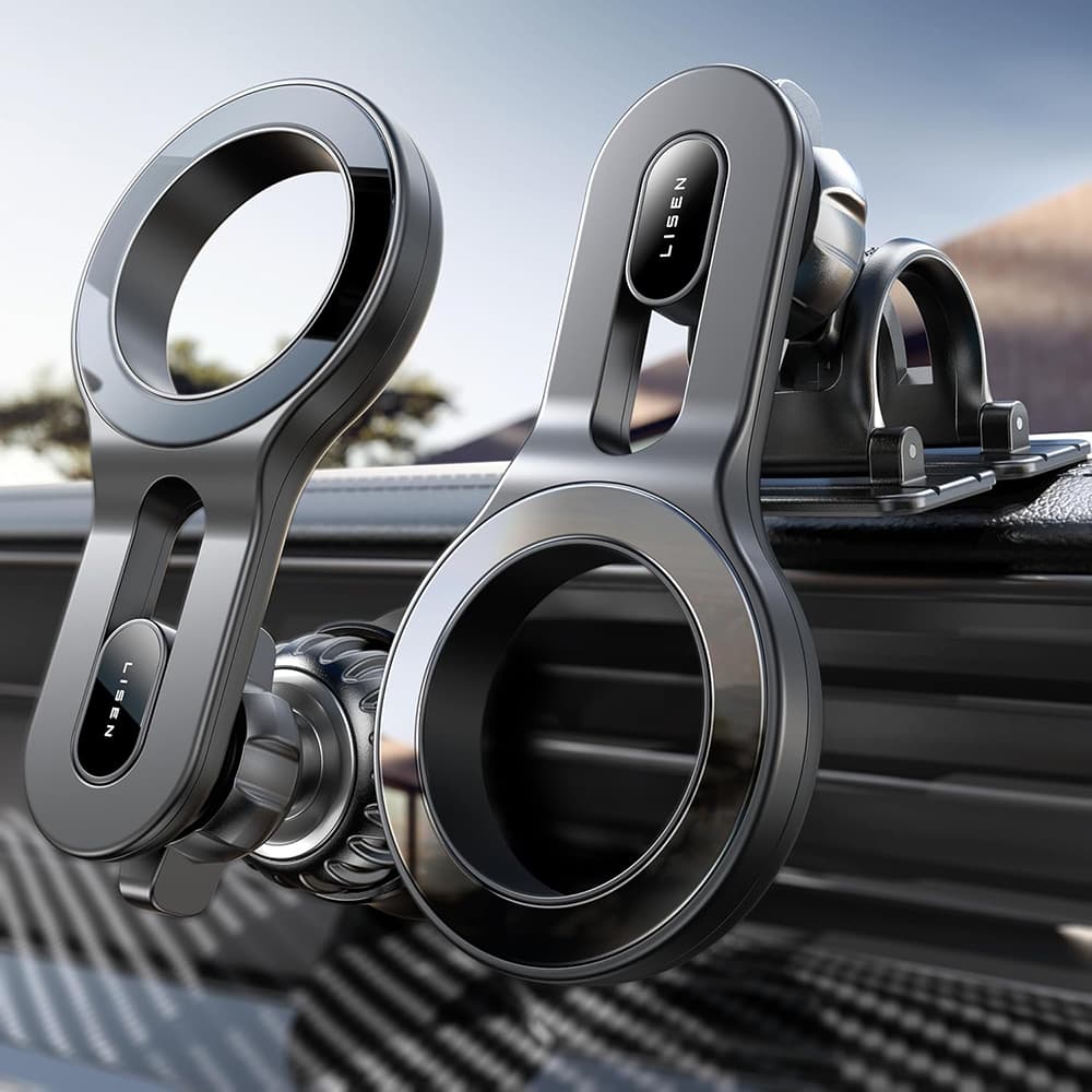 Lisen - magnetický držák do auta (YL0224050011) do mřížky ventilace a na palubní desku, otáčení o 360°, bezpečné uchycení, magnetický úchyt - černý - náhled 4