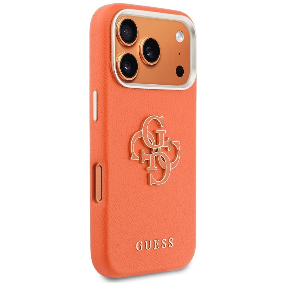 Guess - pevné pouzdro Resin Logo (GUHCP17L5PS4RGGO) - iPhone 17 Pro - oranžová - náhled 4
