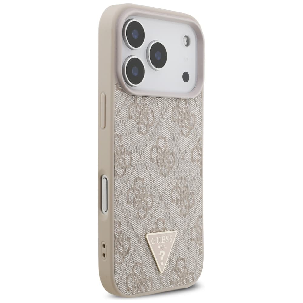 Guess - pevné pouzdro 4G s páskem Triangle Logo MagSafe (GUHMP17LP4TSDPPSP) - pro iPhone 17 Pro - růžové - náhled 4