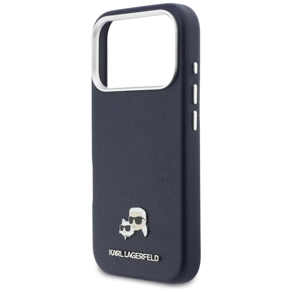 Kryt Karl Lagerfeld Karl Choupette Head Pin Saffiano pro iPhone 17 Pro Max modrý - náhled 4