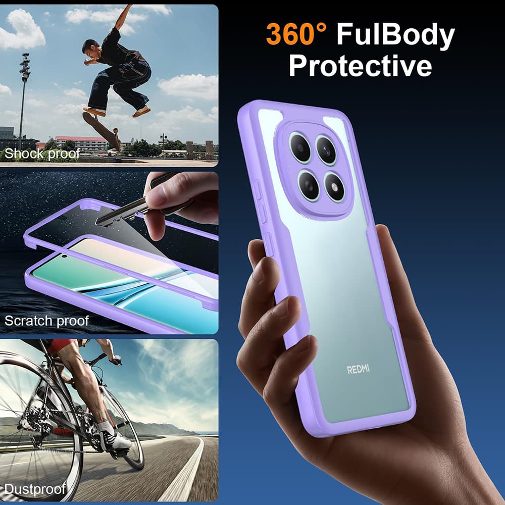 Techsuit - ColorVerse 360 Series + ochranná fólie - Xiaomi Redmi Note 15 5G / Poco M8 5G - fialová - náhled 4