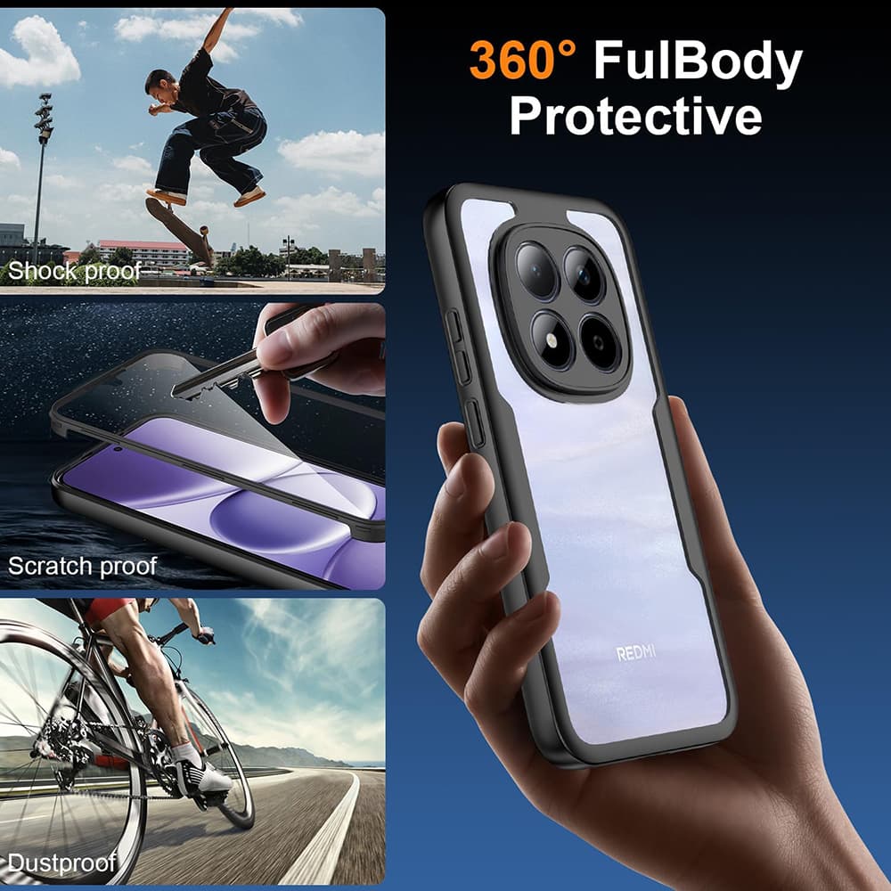 Techsuit - ColorVerse 360 Series + Ochrana displeje - Xiaomi Redmi Note 15 Pro+ 5G / Poco M8 Pro 5G - Černá - náhled 4