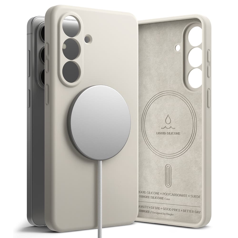 Ringke - Silicone MagSafe - Samsung Galaxy S26 Plus - Kamenná šedá - náhled 4