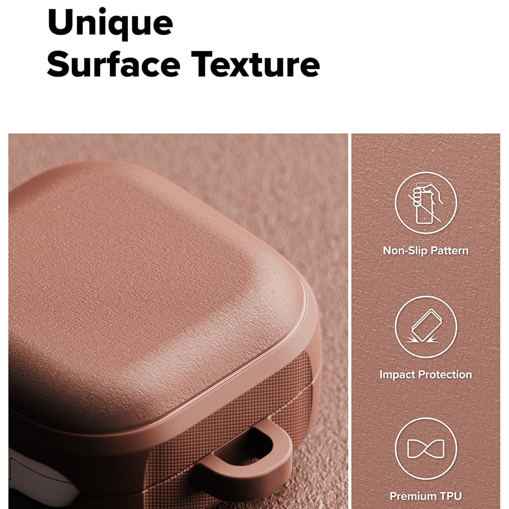 Ringke - Ochranné pouzdro Onyx Magnetic - pro Samsung Galaxy Buds 4 Pro, Protiskluzová textura, Otvor pro karabinu - Korálová - náhled 4