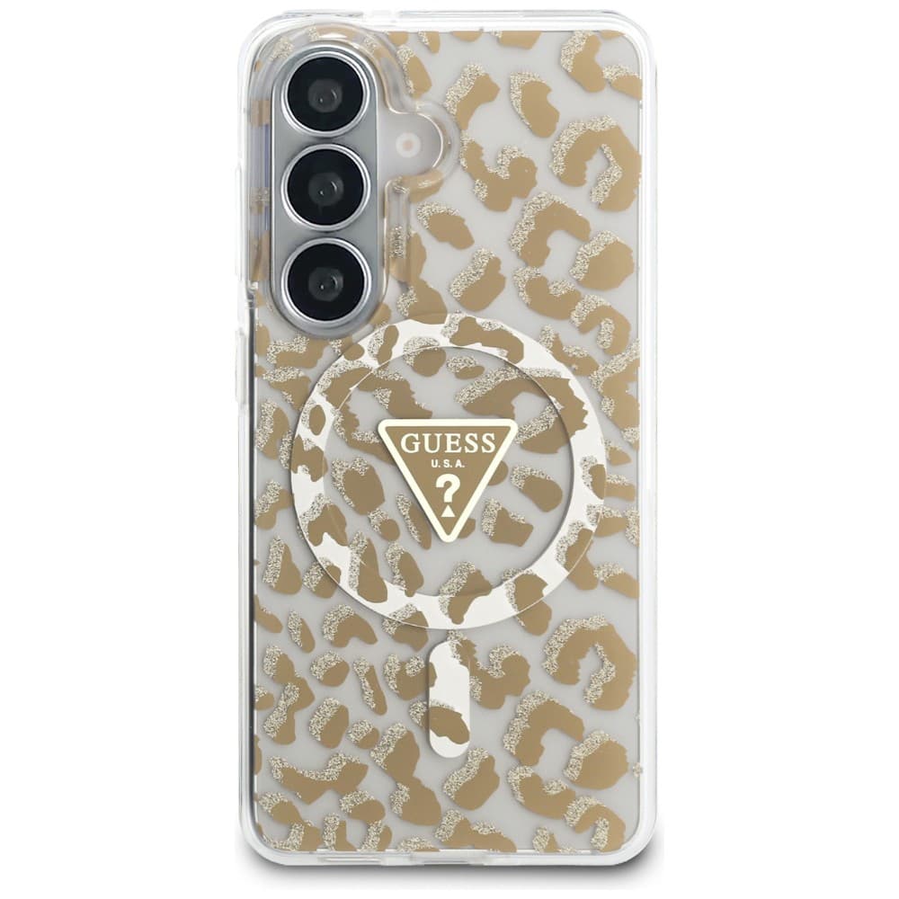 Guess - Kryt IML Leopard Print Triangle (GUHMS26SHLEGTGLW) - Samsung Galaxy S26 - hnědý - náhled 4