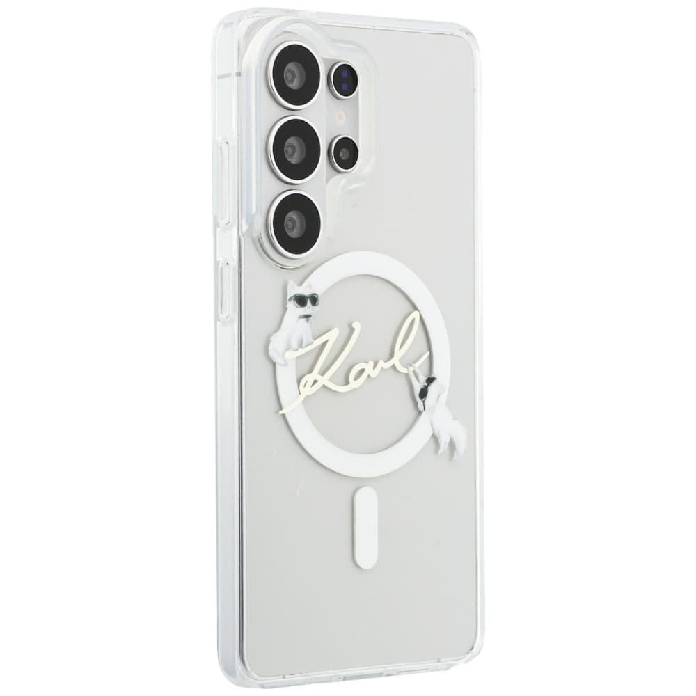Kryt Karl Lagerfeld - IML Choupette Karl Script Logo MagSafe - Samsung Galaxy S26 Ultra bílý - náhled 4