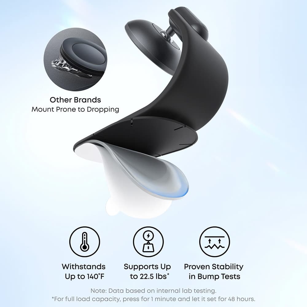Anker - Magnetický držák do auta Nano (A9110H11) - Palubní deska/Displej, 3M páska, 360°, flexibilní, univerzální - Černá - náhled 4