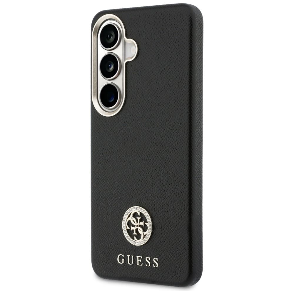 Guess - Rhinestone Round Logo (GUHMS26SPGCRMDEK) - Samsung Galaxy S26 - Černá - náhled 4