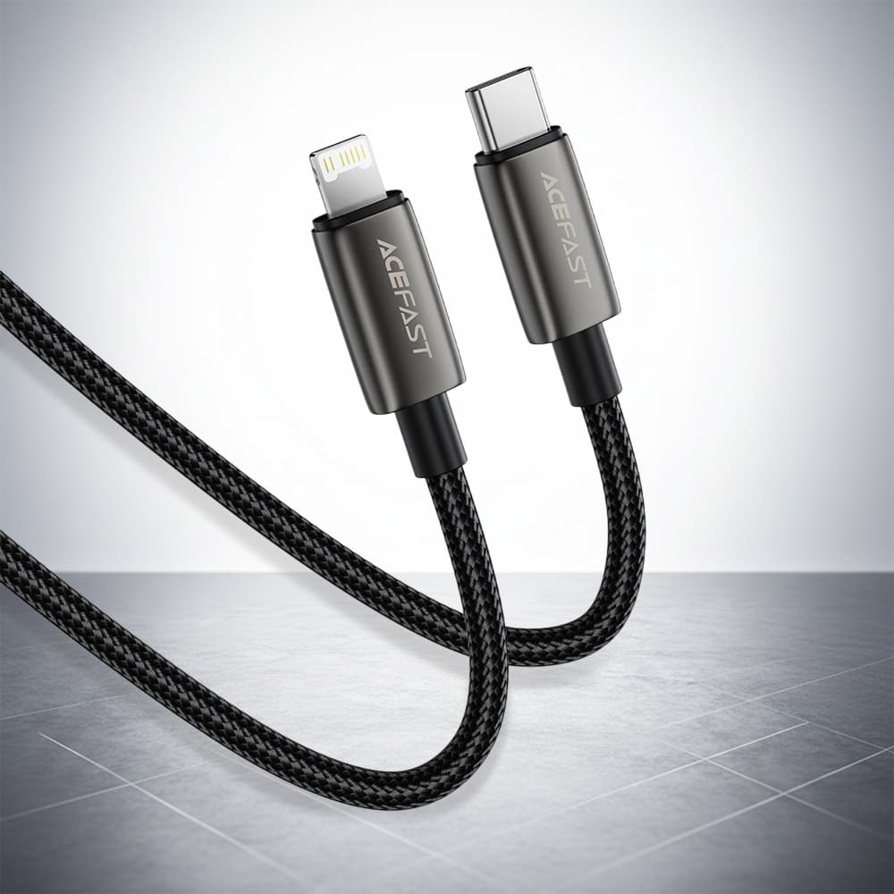 Kabel datový Acefast C23-01 USB-C na Lightning 30W opletený 1.2m černý - náhled 4