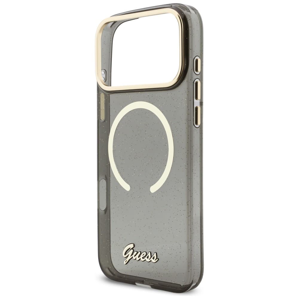 Kryt Guess - IML Glitter Script Strap MagSafe (GUHMP17X5HTGSMSK) - iPhone 17 Pro Max Černý - náhled 4