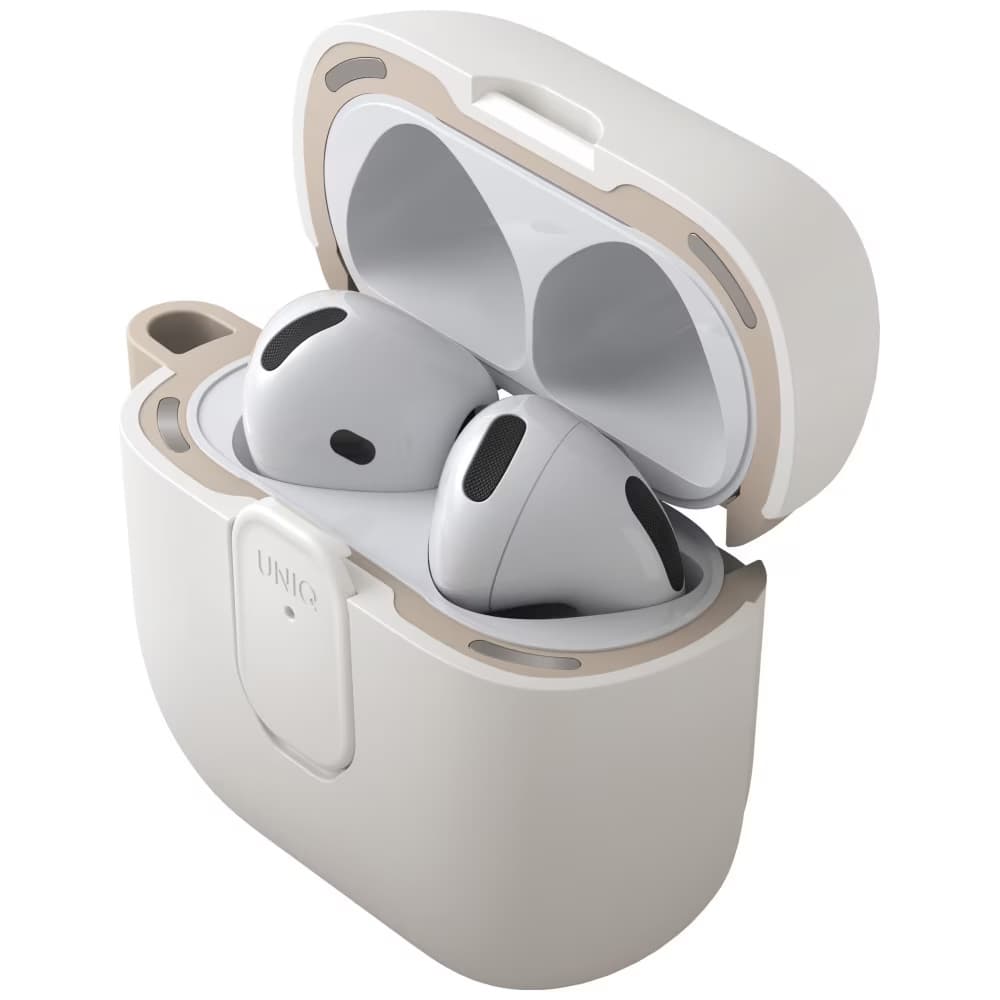 Kryt UNIQ Clyde Series AirPods 4 šedobéžový - náhled 4