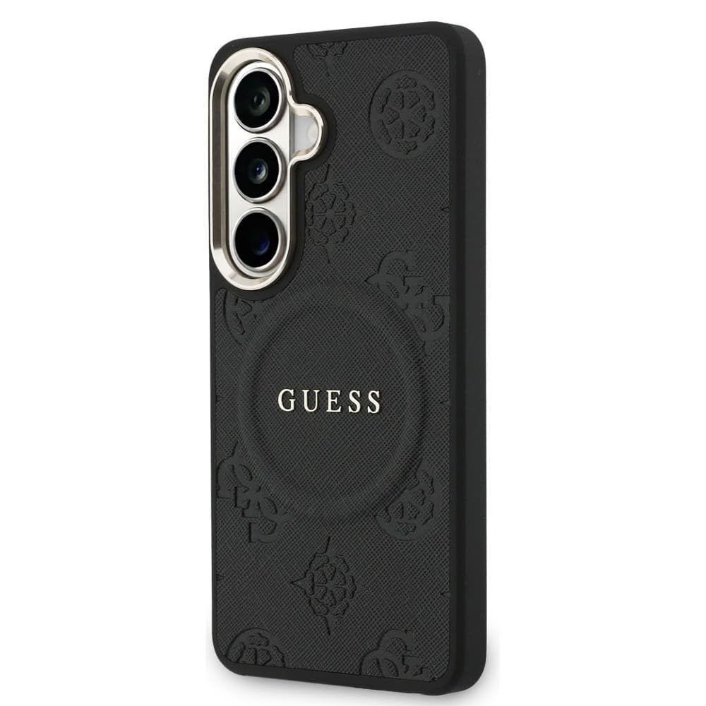 Kryt Guess - Saffiano Peony Embossed Ring MagSafe (GUHMS26SPSAMSECK) - Samsung Galaxy S26 Černý - náhled 4