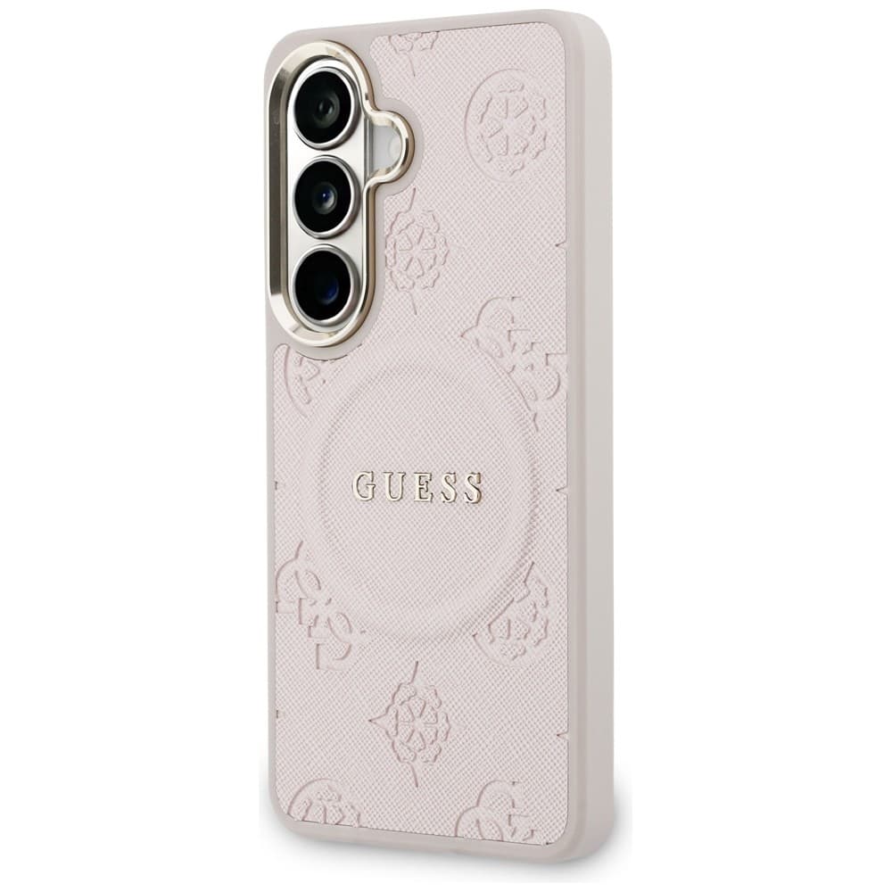 Kryt Guess - Saffiano Peony Embossed Ring MagSafe - Samsung Galaxy S26 růžový - náhled 4
