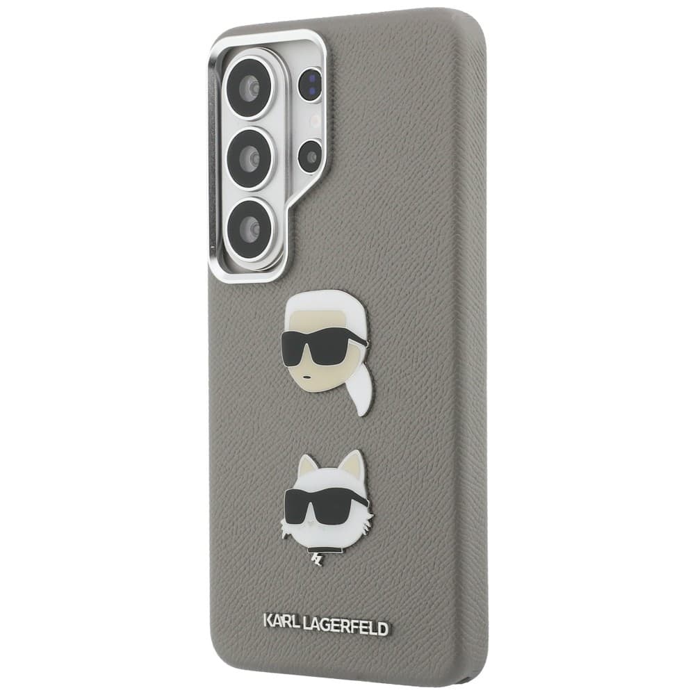 Kryt Karl Lagerfeld - Wrapped Leather Saffiano with K&amp;C Head Pin - Samsung Galaxy S26 Ultra šedý - náhled 4