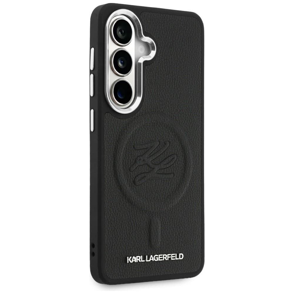 Kryt Karl Lagerfeld - Leather with Initial Logo Debossed MagSafe (KLHMS26SPGFKLRDK) - Samsung Galaxy S26 Černý - náhled 4