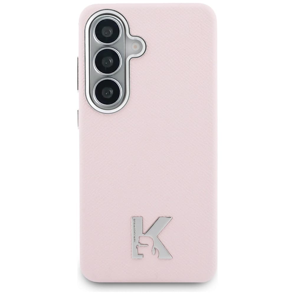 Kryt Karl Lagerfeld - Wrapped Grained Leather with K Head Logo MagSafe (KLHMS26S5PGFKHGP) - Samsung Galaxy S26 Růžový - náhled 4