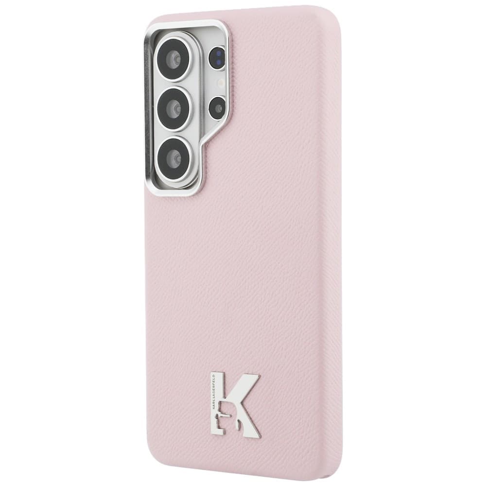 Kryt Karl Lagerfeld - Wrapped Grained Leather with K Head Logo MagSafe (KLHMS26L5PGFKHGP) - Samsung Galaxy S26 Ultra Růžový - náhled 4