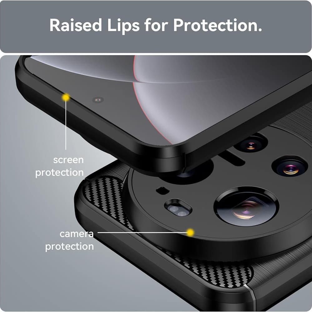 Kryt Techsuit Carbon Silicone pro Xiaomi 17 Ultra modrý - náhled 4