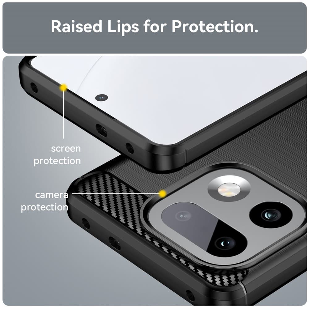 Kryt Techsuit Carbon Silicone - Realme 16 Pro+ černý - náhled 4