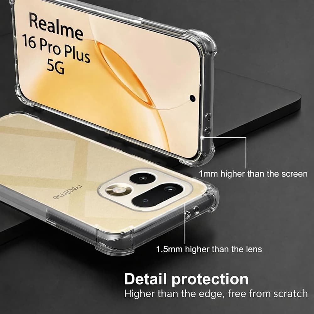 Kryt Techsuit - Shockproof Clear Silicone - Realme 16 Pro+ Průhledný - náhled 4