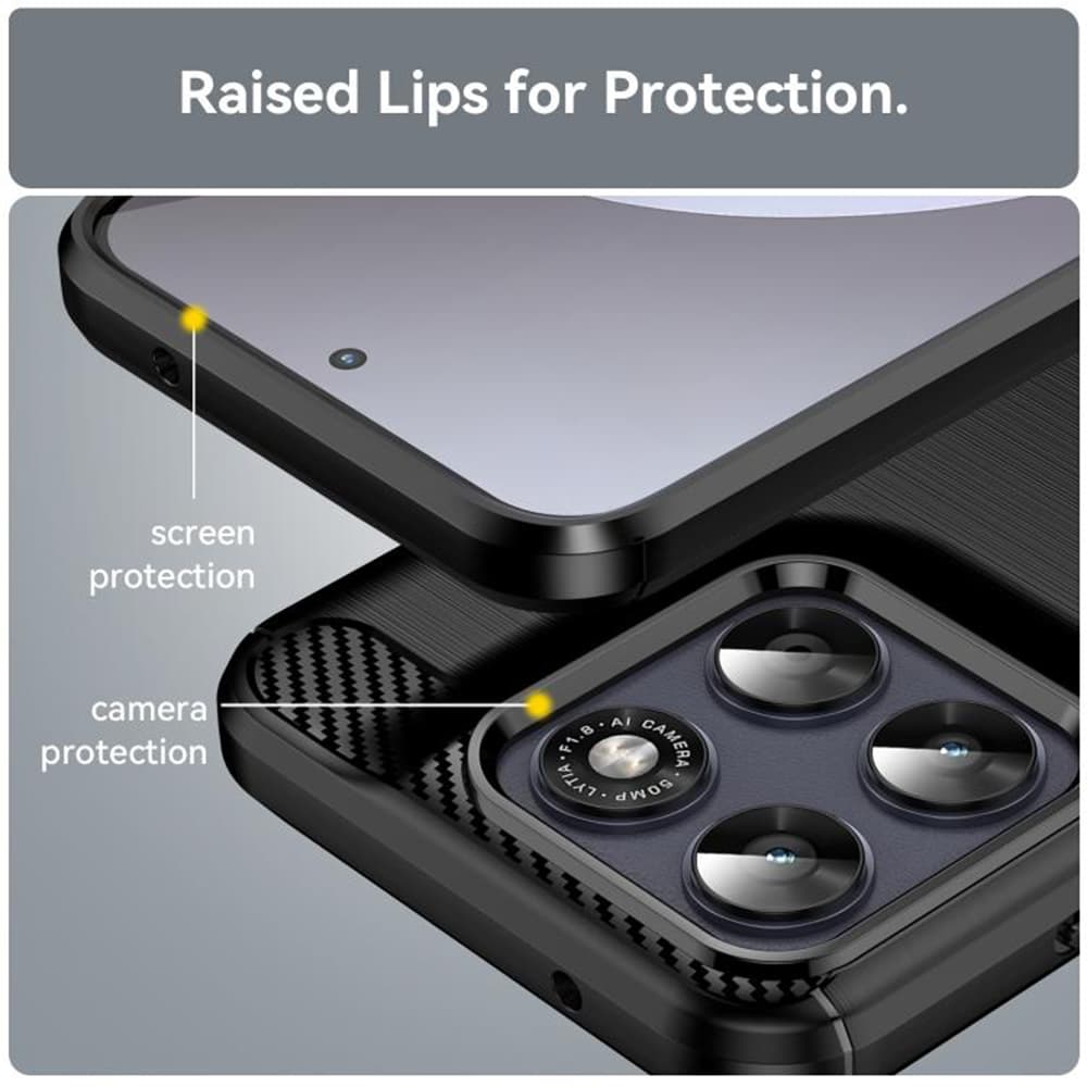 Kryt Techsuit Carbon Silicone - Motorola Moto G77 / G67 černý - náhled 4