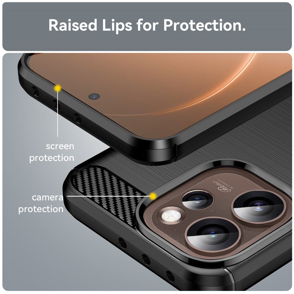 Kryt Techsuit Carbon Silicone pro Oppo Reno15 Pro Max černý - náhled 4