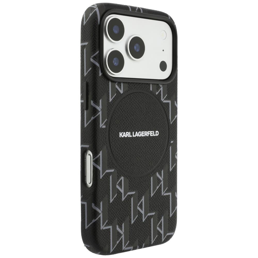 Kryt Karl Lagerfeld Leather KL Monogram Logo MagSafe pro iPhone 17 Pro černý - náhled 4