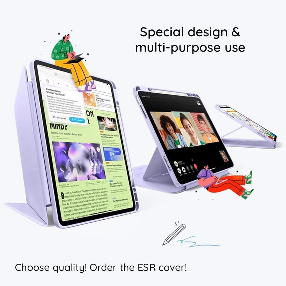Pouzdro na tablet ESR - Flip Hybrid (with Pencil Holder) - iPad 10 (2022) 10.9 / 11 (2025) / 12 (2026) - tmavě zelené - náhled 4
