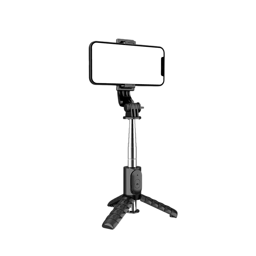 Techsuit Mini Selfie Tyč Q11 Stabilní Stativ Bluetooth 360 Černá 74cm - náhled 4