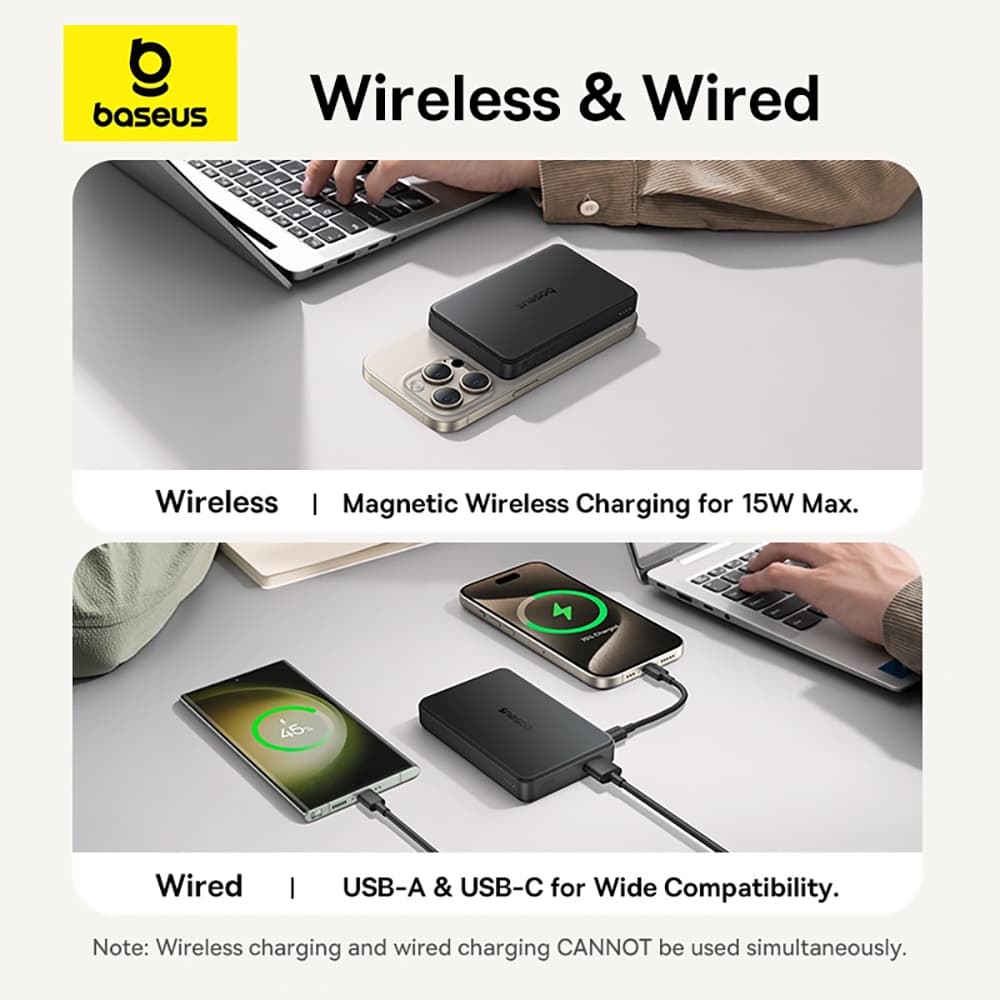 Magnetická Powerbanka Baseus Airpow II s Qi2 10000mAh (22.5W) černá - náhled 4