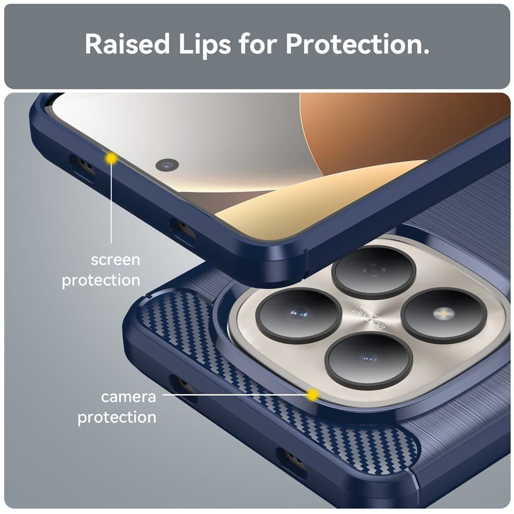 Kryt Techsuit Carbon Silicone pro Xiaomi Redmi Note 15 Pro 4G modrý - náhled 4