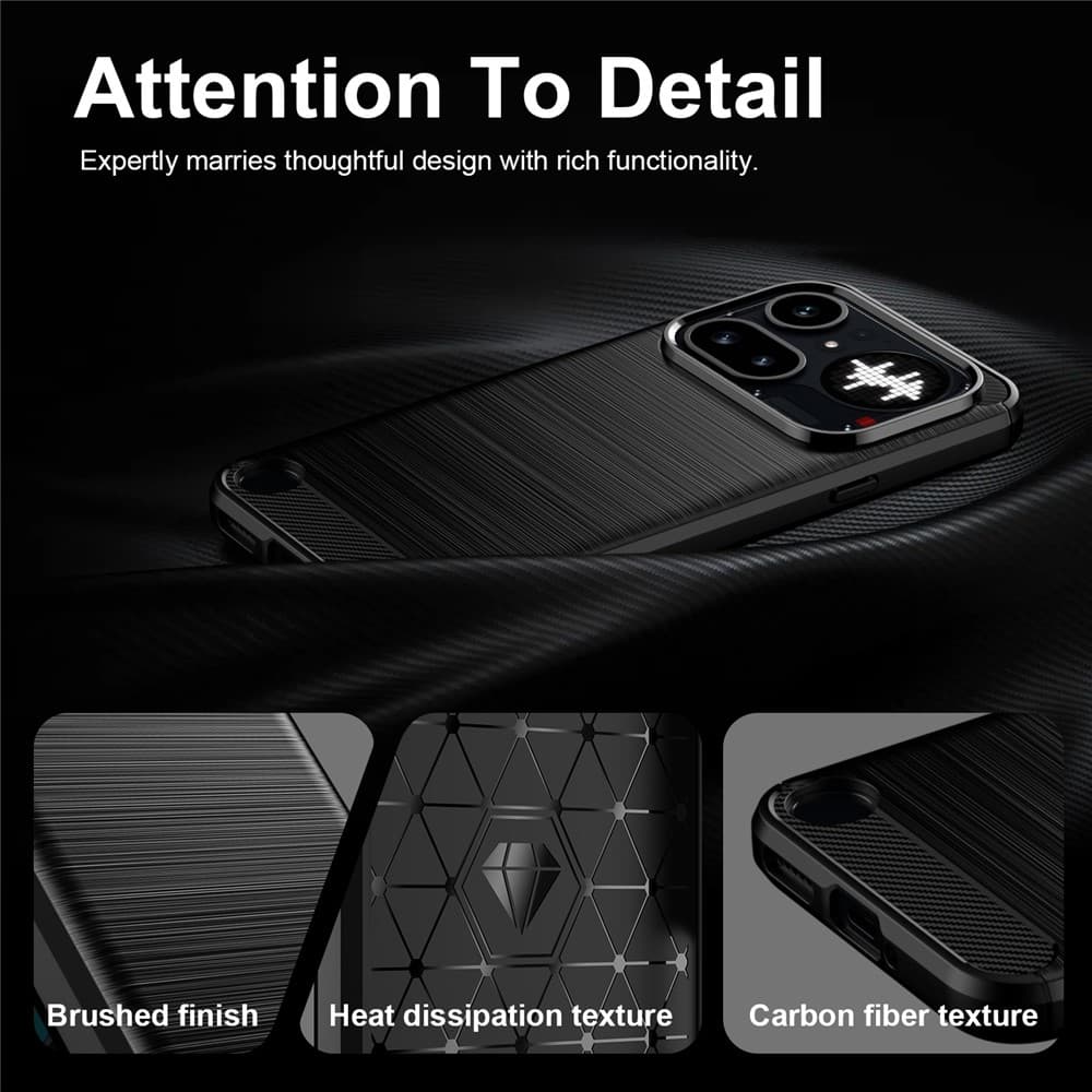 Kryt Techsuit Carbon Silicone Nothing Phone (4a) Pro černý - náhled 4