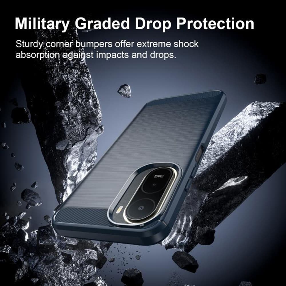 Kryt Techsuit Carbon Silicone Xiaomi Redmi A7 Pro 4G modrý - náhled 4