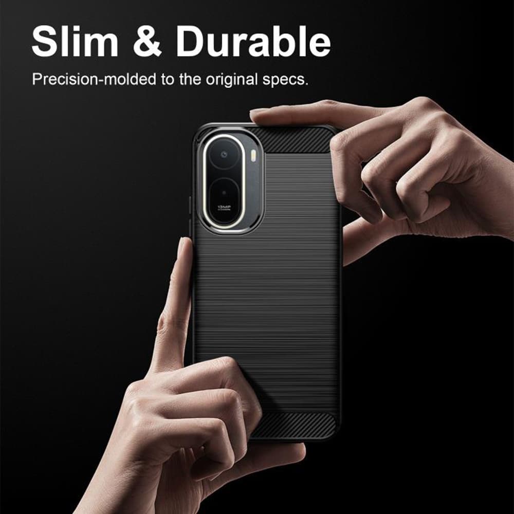 Kryt Techsuit Carbon Silicone Xiaomi Redmi A7 Pro 4G černý - náhled 4