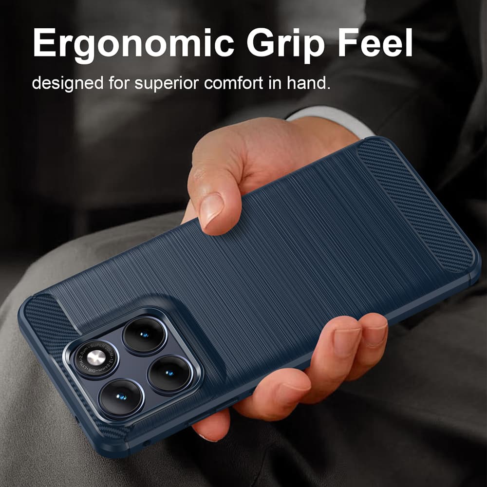 Kryt Techsuit Carbon Silicone Motorola Edge 70 Fusion modrý - náhled 4