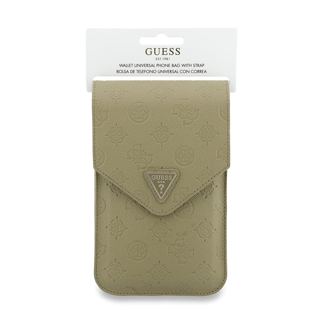 Univerzální peněženka Guess Grained Peony Triangle béžová - náhled 4