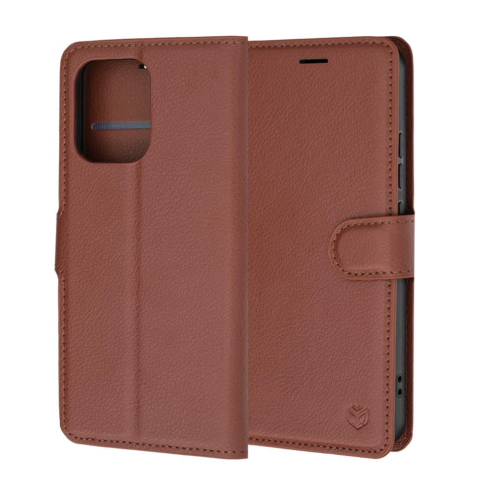 Kožené pouzdro Techsuit Leather Folio pro Oppo A6 Pro hnědé - náhled 4
