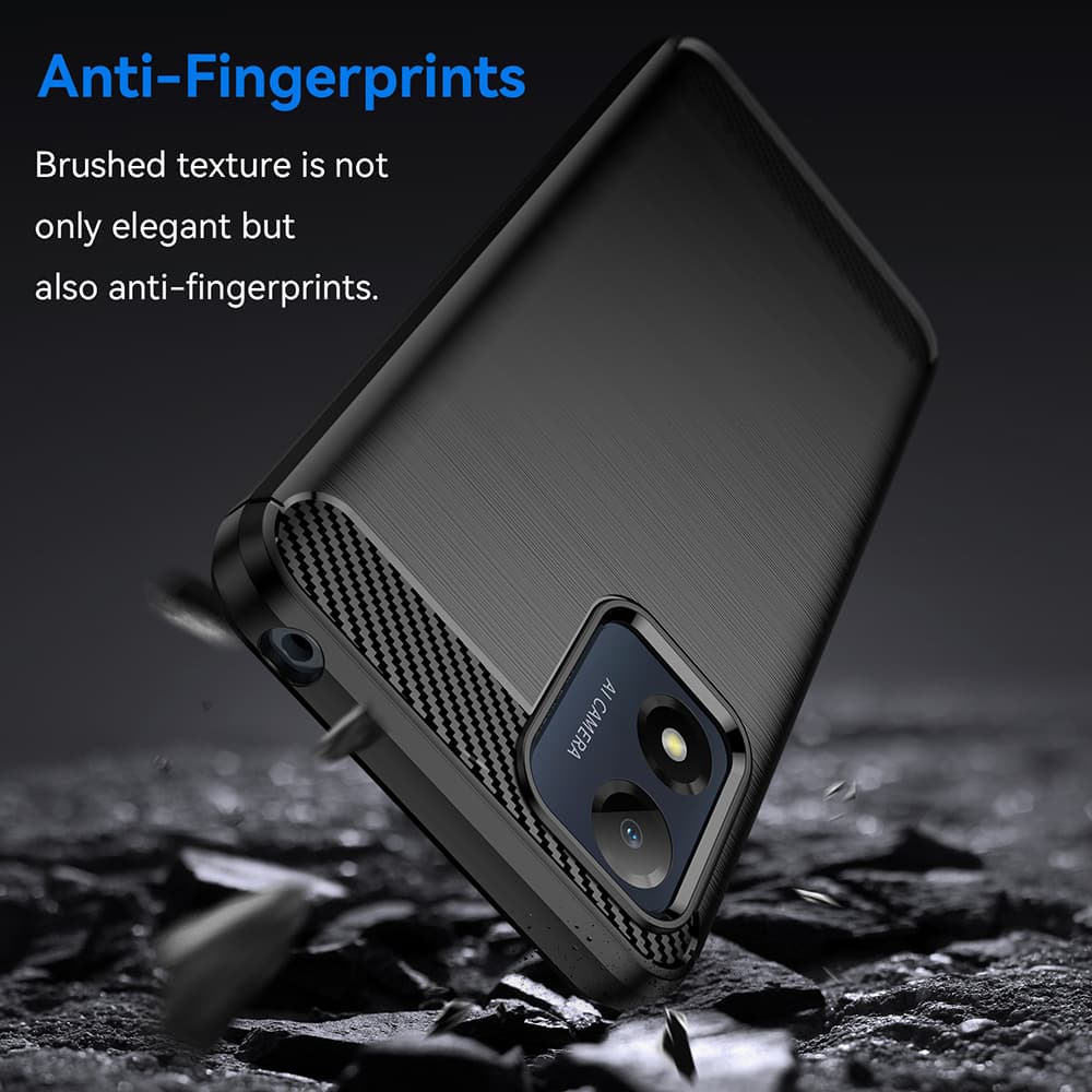 Techsuit Karbon Silikon Motorola Moto E13 Černý - náhled 4