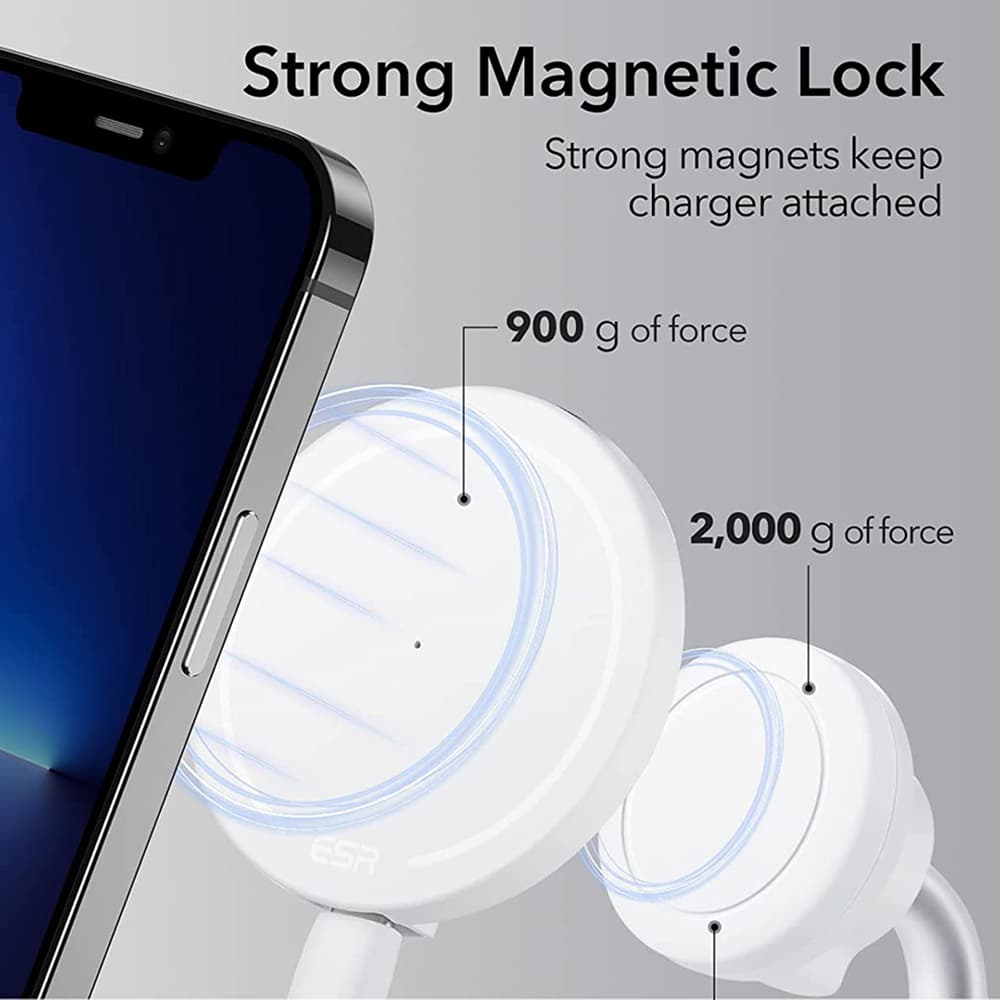 ESR Bezdrátová nabíječka HaloLock Shift Stojan MagSafe Bílá - náhled 4