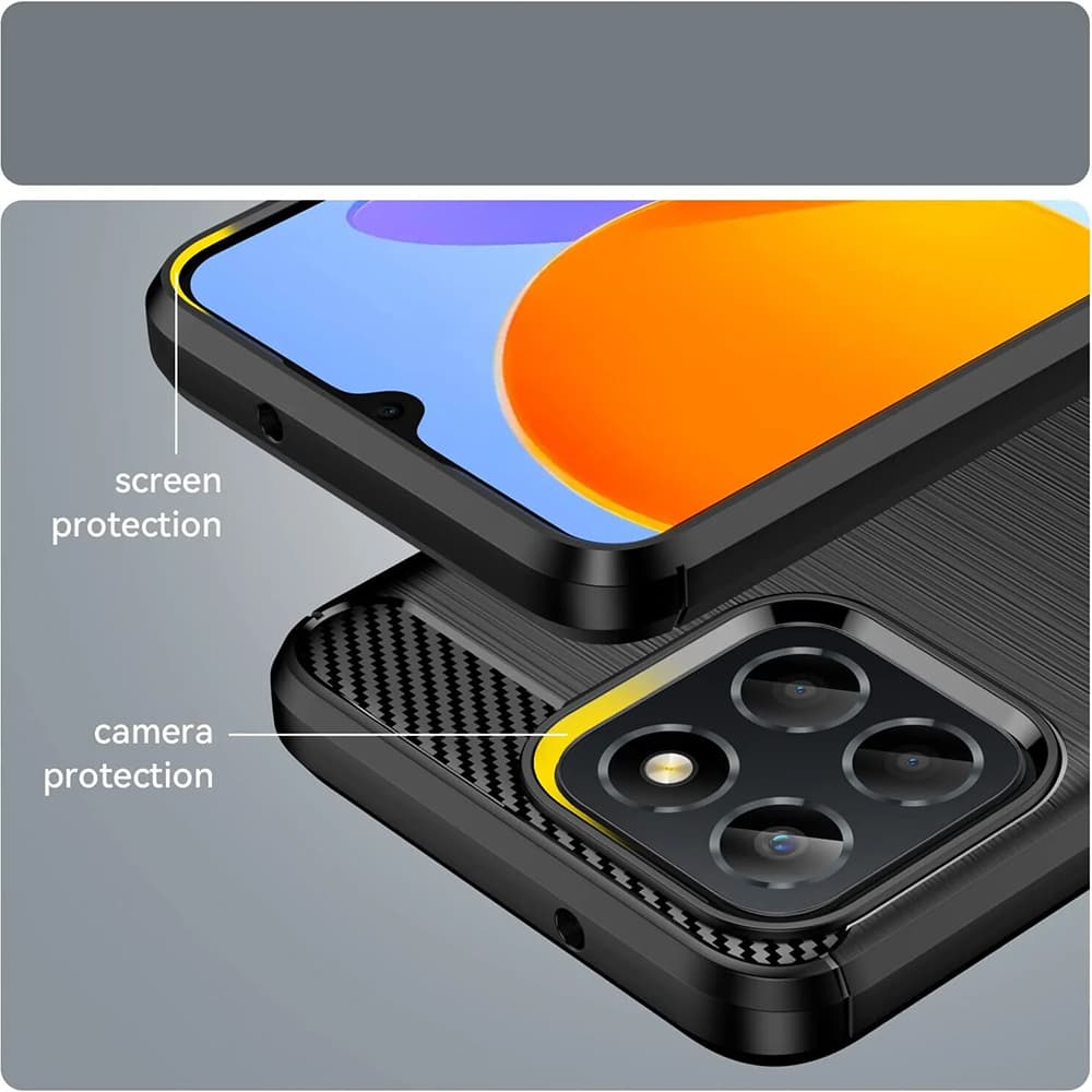 Techsuit Karbon Silikon Honor X6 X8 5G 70 Lite Černý - náhled 4