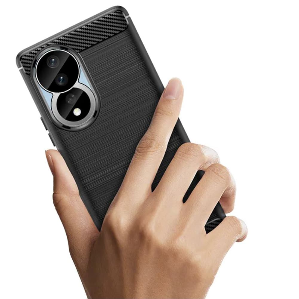 Techsuit Karbon silikon Honor 90 Honor 80 Černé - náhled 4